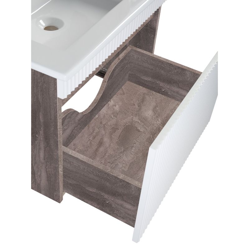 Тумба под раковину Runo Модена 65 00-00001424 подвесная Железный камень Белая