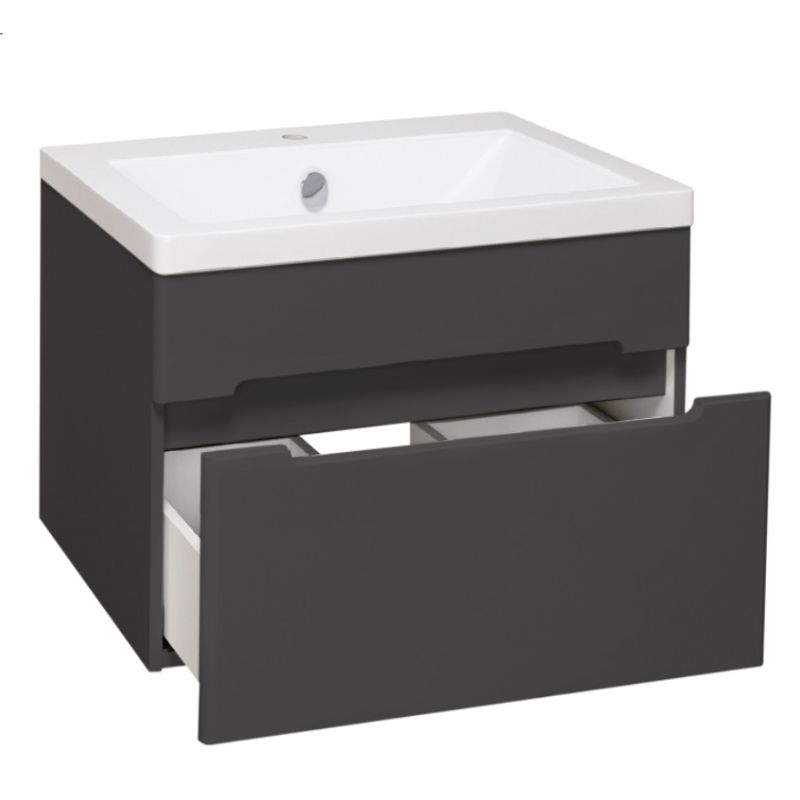 Тумба под раковину Runo Парма 60 00-00001428 подвесная Графит