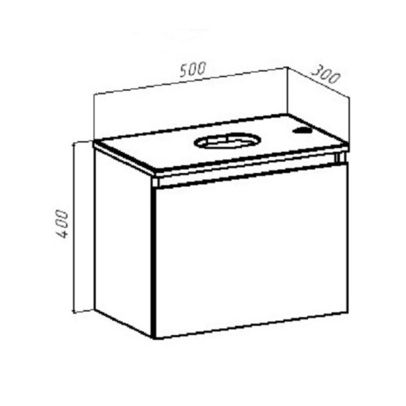 Тумба под раковину Runo Бари 50 00-00001472 подвесная Белая