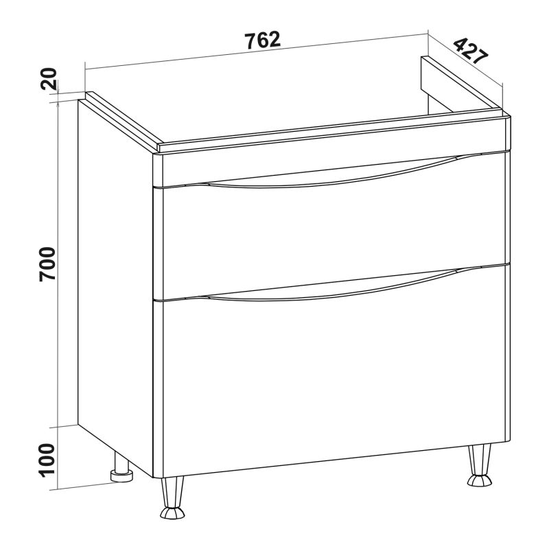 Тумба под раковину Runo Бари Микра 40 00-00001975 подвесная Белая
