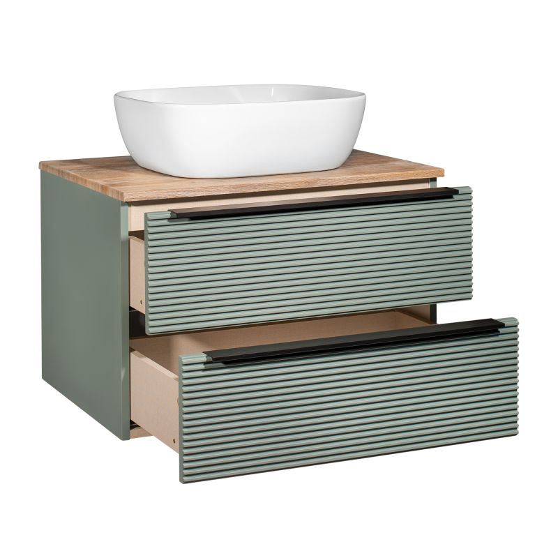 Тумба под раковину Runo Орлеан 70 00-00002020 подвесная Зелёный дуб натуральный