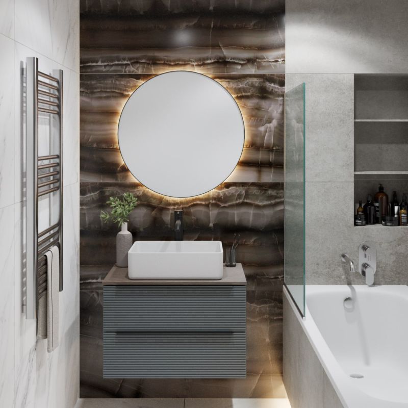 Тумба под раковину Runo Орлеан 70 00-00002020 подвесная Зелёный дуб натуральный