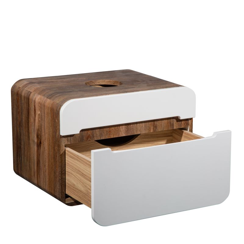 Тумба под раковину Runo Ницца 60 00-00002124 Темное дерево Белая