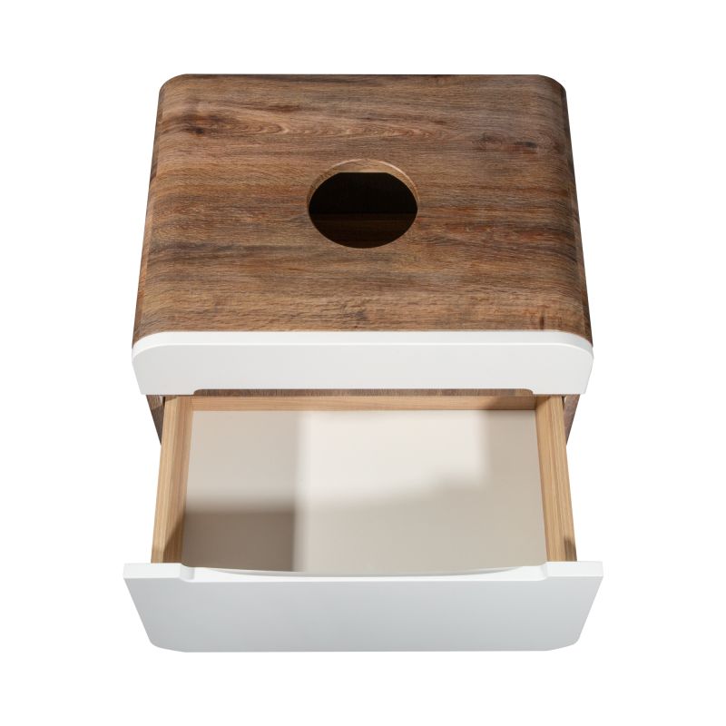 Тумба под раковину Runo Ницца 60 00-00002124 Темное дерево Белая