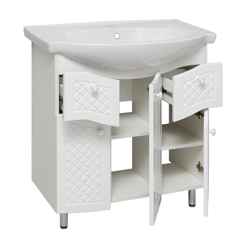 Тумба под раковину Runo Милано 75 УТ000002088 Белая