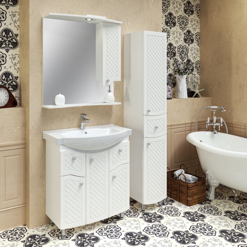 Тумба под раковину Runo Милано 75 УТ000002088 Белая