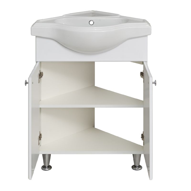 Тумба под раковину Runo Классик 65 УТ000004162 угловая Белая