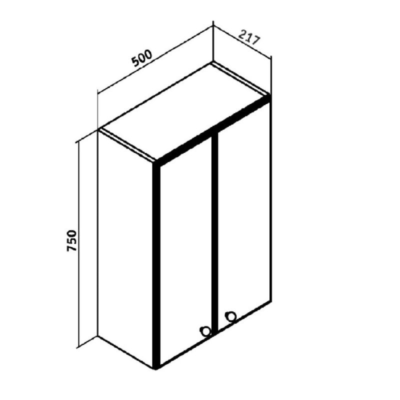 Подвесной шкаф Runo Кредо 50 00000000061 Белый