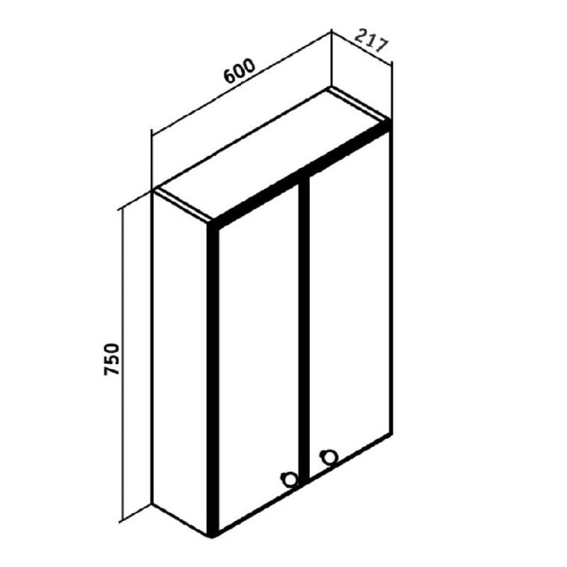Подвесной шкаф Runo Кредо 60 00000000062 Белый