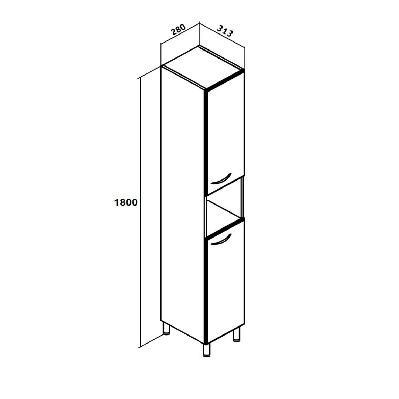 Шкаф пенал Runo Эконом 28 00000000618 Белый
