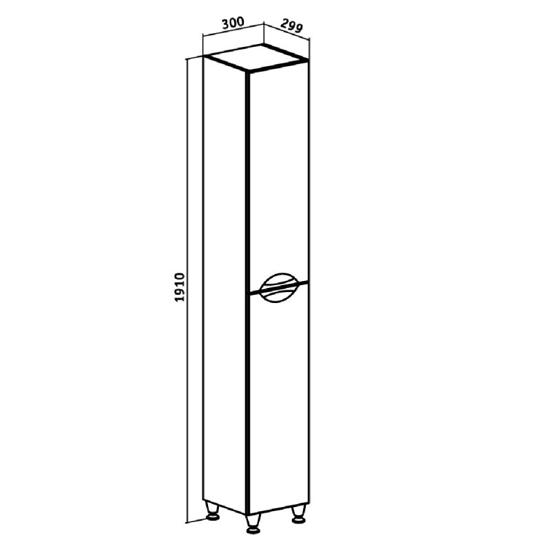 Шкаф пенал Runo Барселона 30 00000001034 Белый