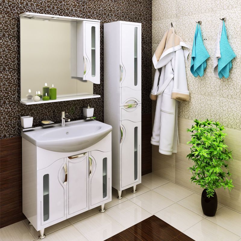 Шкаф пенал Runo Толедо 30 R 00000001037 Белый