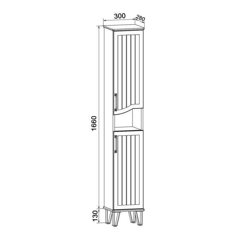 Шкаф пенал Runo Марсель 30 R 00-00001000 Белый