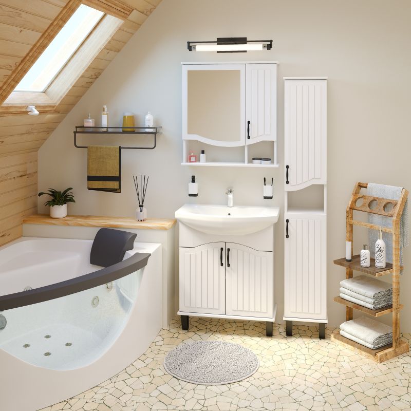 Шкаф пенал Runo Марсель 30 R 00-00001000 Белый