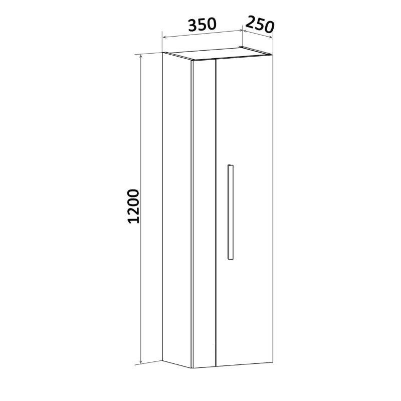 Шкаф пенал Runo Вудлайн 35 00-00001012 подвесной Дуб скандинавский Белый