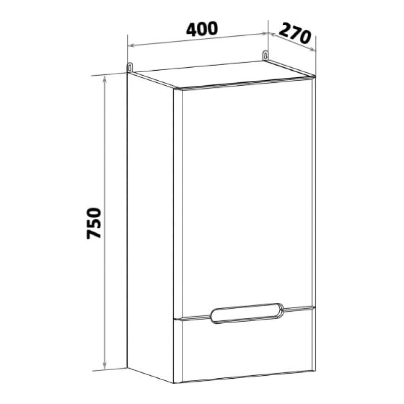 Подвесной шкаф Runo Парма 40 R 00-00001051 Белый