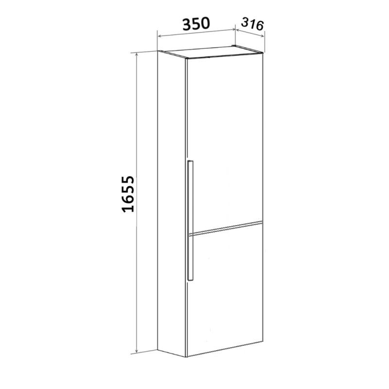 Шкаф пенал Runo Мальта 35 R 00-00001095 подвесной Дуб Черный