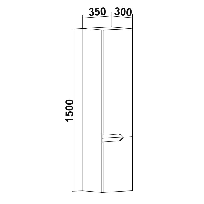 Шкаф пенал Runo Стокгольм 35 R 00-00001125 подвесной Белый