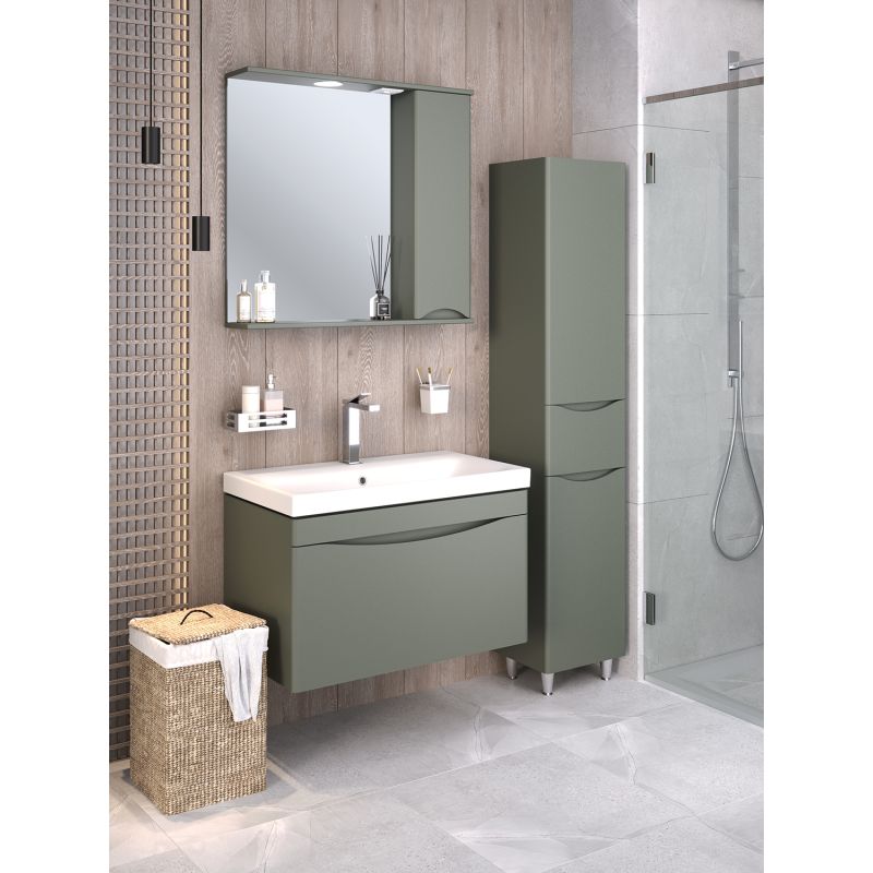 Шкаф пенал Runo Афина 35 R 00-00001210 Цемент