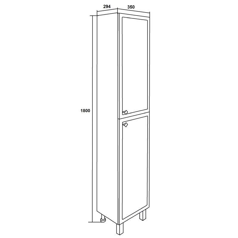 Шкаф пенал Runo Римини 35 R 00-00001271 Мята
