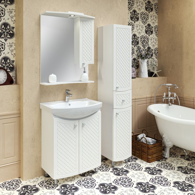 Шкаф пенал Runo Милано 30 R УТ000002107 Белый