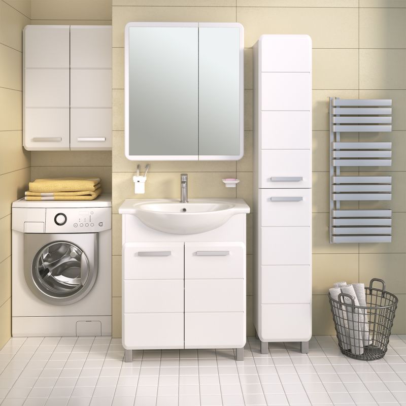 Шкаф пенал Runo Эрика 30 УТ000003637 Белый