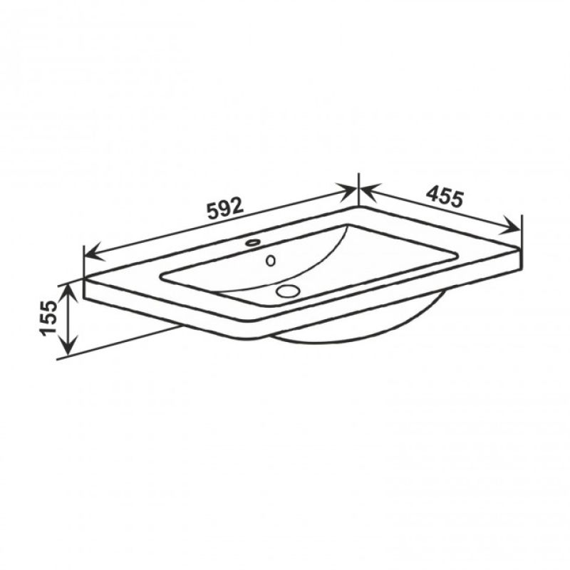 Умывальник Runo мебельный SoloGrande Omega 60 УТ000001837 Белый