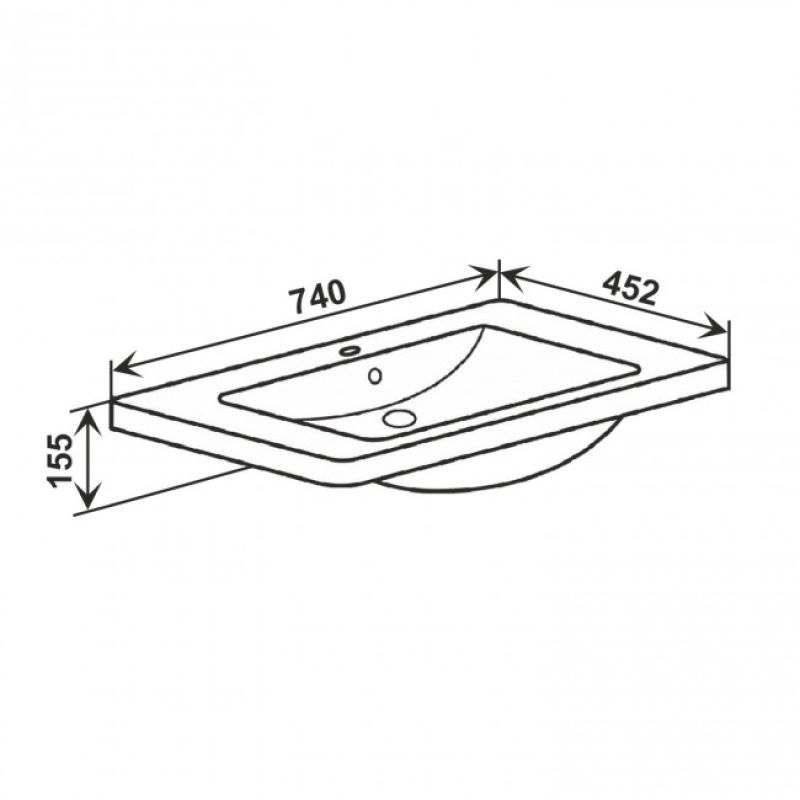 Умывальник Runo мебельный SoloGrande Omega 75 УТ000001838 Белый