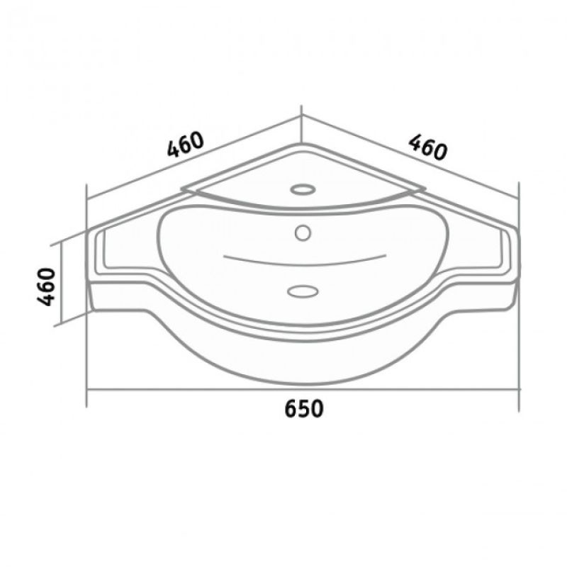 Умывальник Runo мебельный Kirovit Классик 65 угловой УТ000003756 Белый