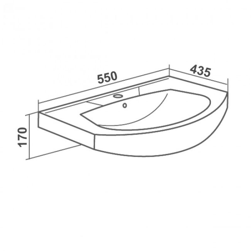 Умывальник Runo мебельный Rosa Элеганс 55 УТ000000175 Белый