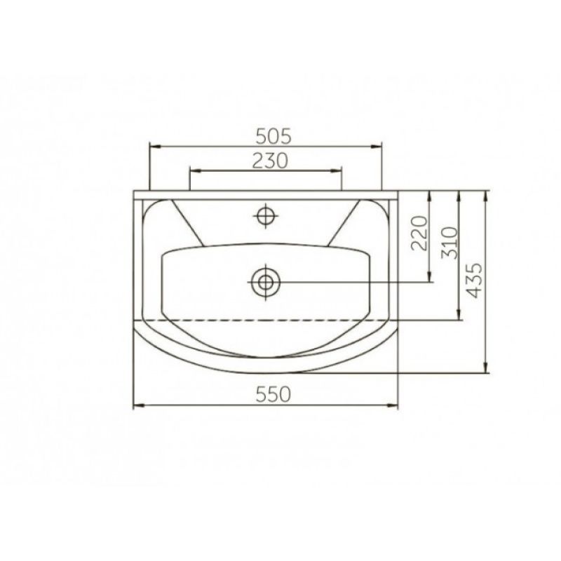 Умывальник Runo мебельный Rosa Элеганс 55 УТ000000175 Белый