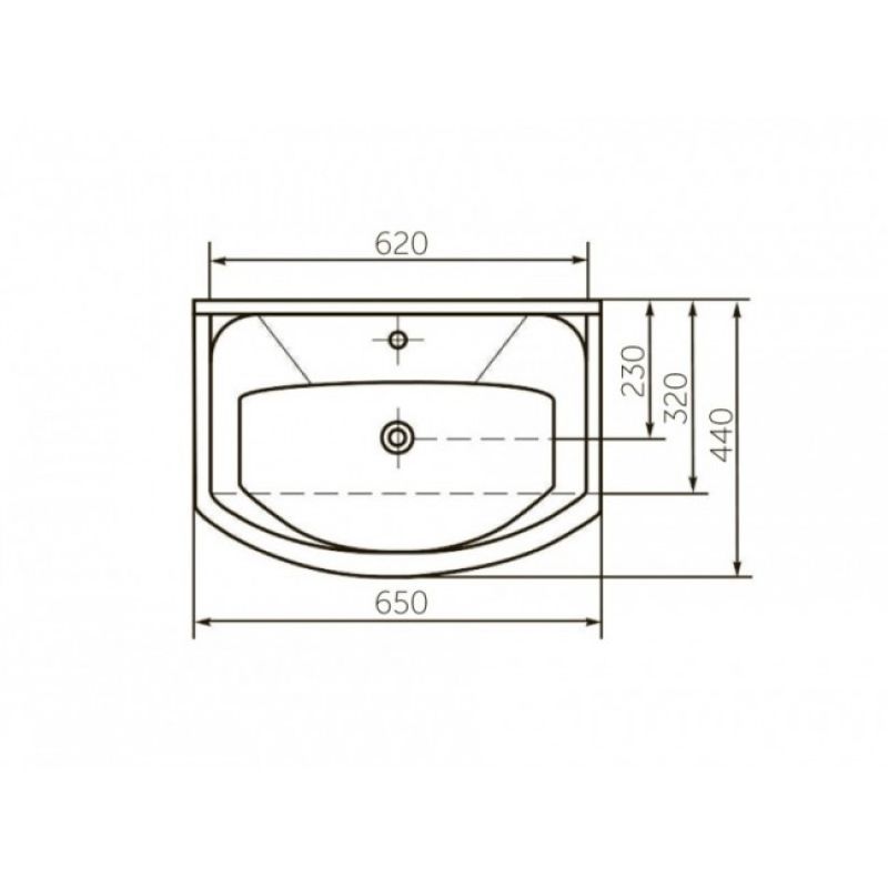 Умывальник Runo мебельный Rosa Элеганс 65 00000000438 Белый