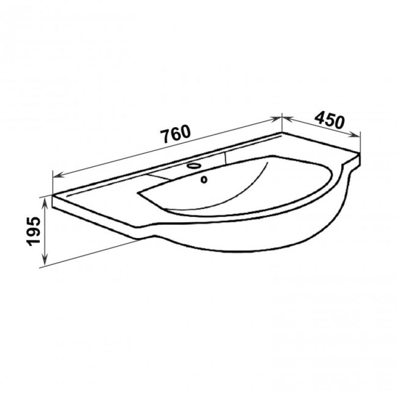 Умывальник Runo мебельный Rosa Элеганс 75 УТ000001314 Белый
