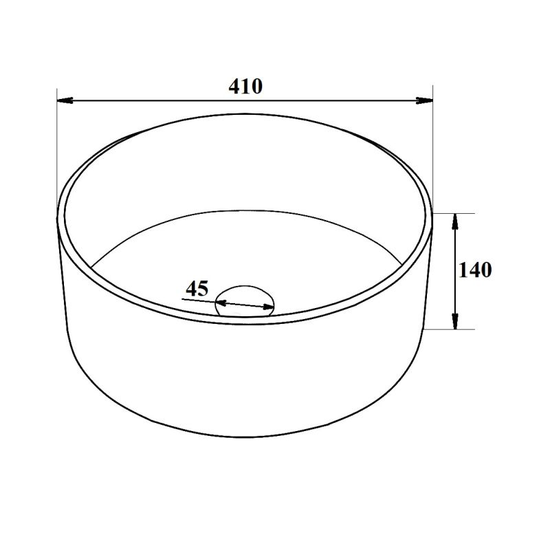 Умывальник Runo мебельный D41 круг PALLA 00-00001358 Белый