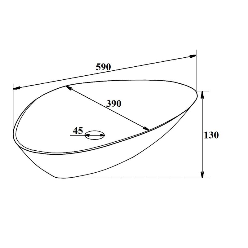 Умывальник Runo мебельный 60 треугольный TERZO 00-00001360 Белый