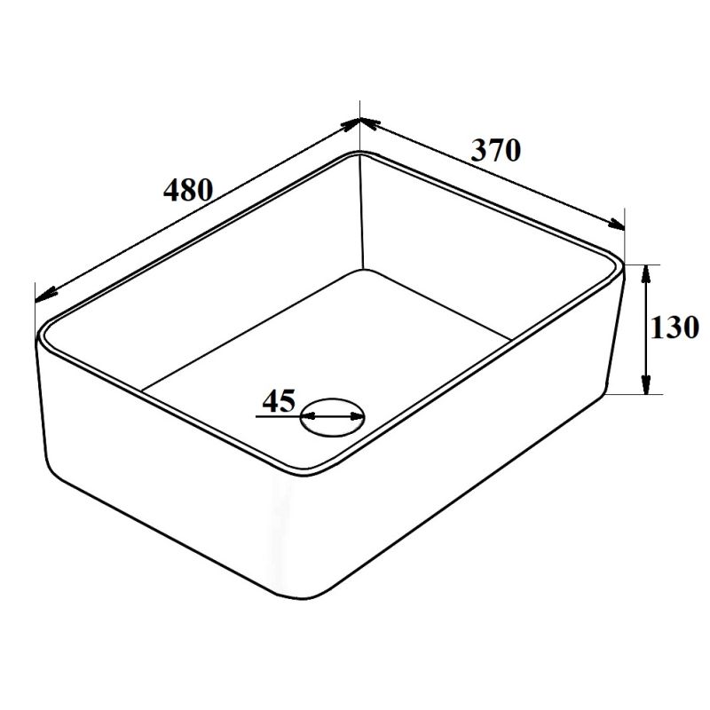 Умывальник Runo мебельный 48х37 прямоугольный TRE 00-00001357 Белый