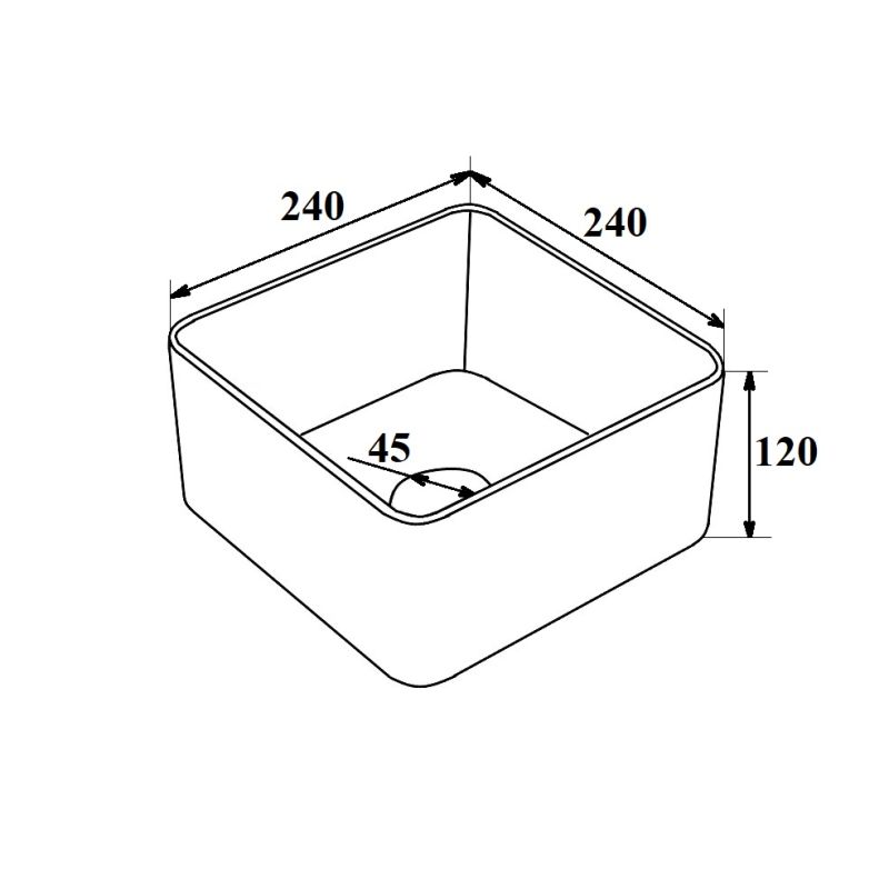 Умывальник Runo мебельный 24 квадратный UNO 00-00001355 Белый