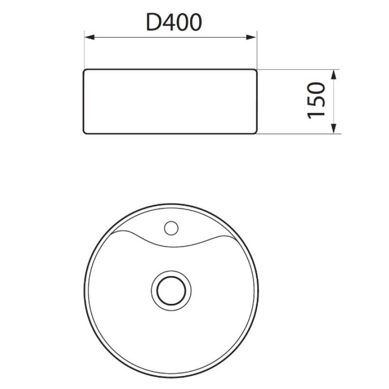 Умывальник Runo  мебельный Sole D40" с отверстием под смеситель 00-00001448 Белый
