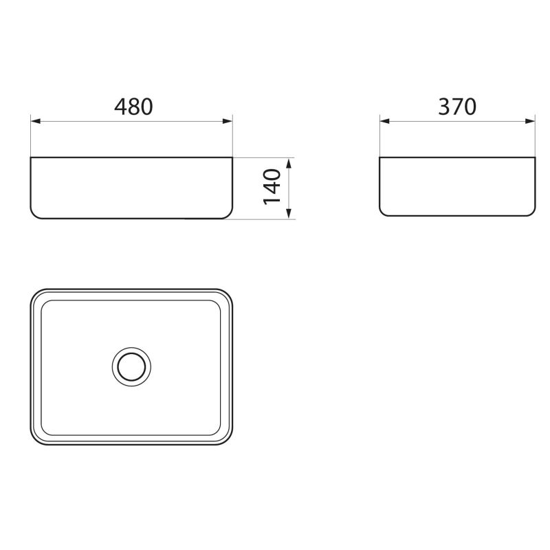 Умывальник Runo мебельный Lavello 48х37 00-00001449 Белый