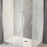 Душевой уголок Veconi Rovigo RV034R-10080-06-C7, 100 x 80 см, стекло дождь, профиль хром