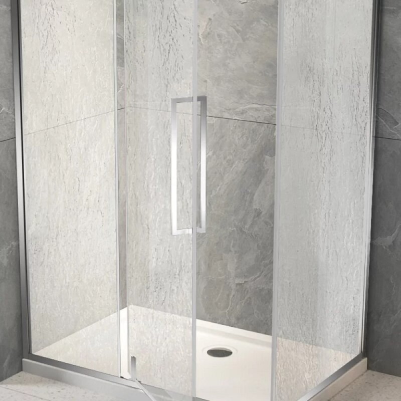 Душевой уголок Veconi Rovigo RV034R-10090-06-C7, 100 x 90 см, стекло дождь, профиль хром