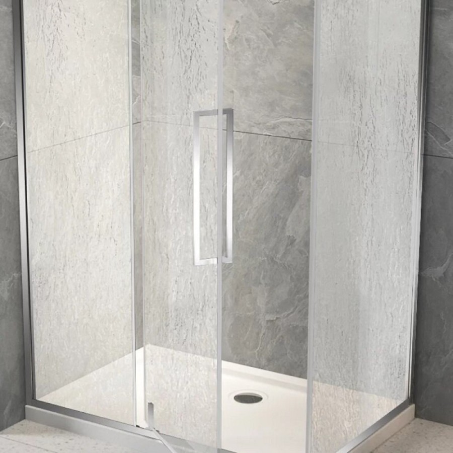 Душевой уголок Veconi Rovigo RV034R-12070-06-C7, 120 x 70 см, стекло дождь, профиль хром