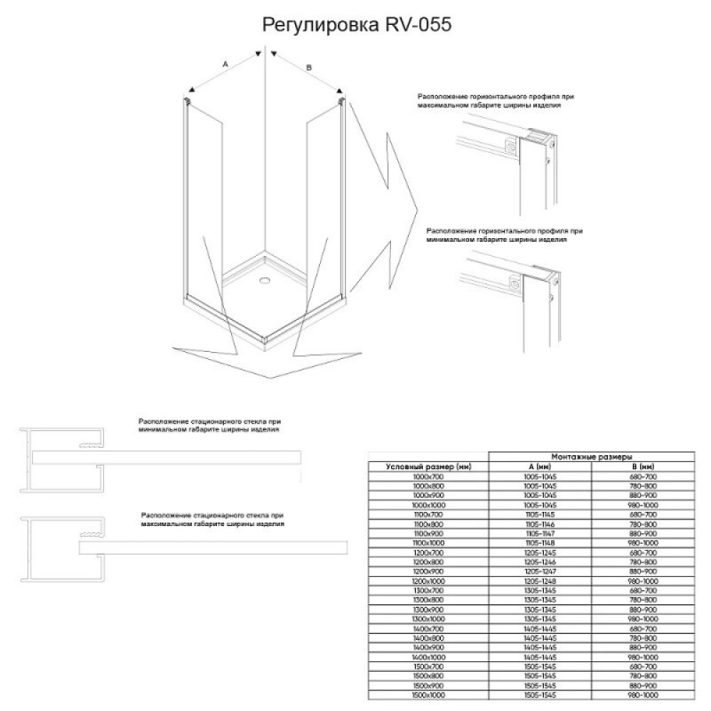 Душевой уголок Veconi Rovigo RV055M-15080-07-C8, 150 x 80 см, стекло матовое, профиль хром
