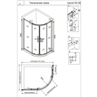 Душевой уголок Veconi Rovigo RV-08, 120 x 90 см, профиль хром, стекла прозрачные