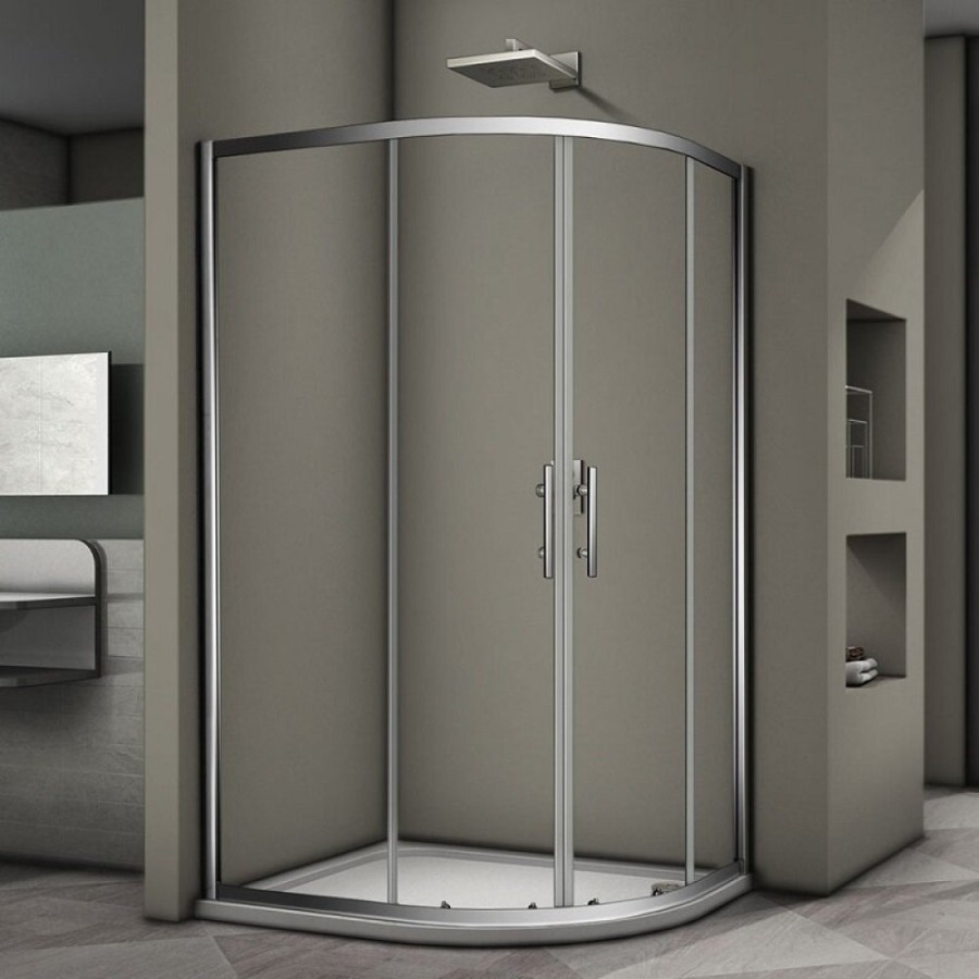 Душевой уголок Veconi Rovigo RV-08, 120 x 90 см, профиль хром, стекла прозрачные