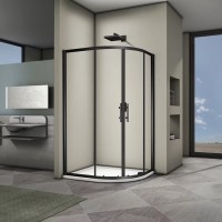 Душевой уголок Veconi Rovigo 120 x 80 см, дверь раздвижная, стекло прозрачное, профиль черный матовый, RV08B-12080-01-C3