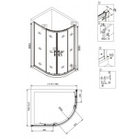 Душевой уголок Veconi Rovigo 120 x 80 см, дверь раздвижная, стекло прозрачное, профиль черный матовый, RV08B-12080-01-C3