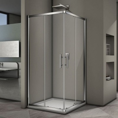 Душевой уголок Veconi Rovigo RV-29, 100 x 100 см, профиль хром, стекла прозрачные