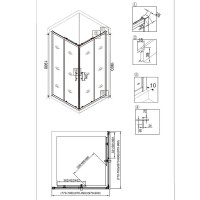 Душевой уголок Veconi Rovigo RV-29, 100 x 100 см, профиль хром, стекла прозрачные