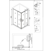 Душевой уголок Veconi Rovigo RV-30, 100 x 90 см, профиль хром, стекла прозрачные